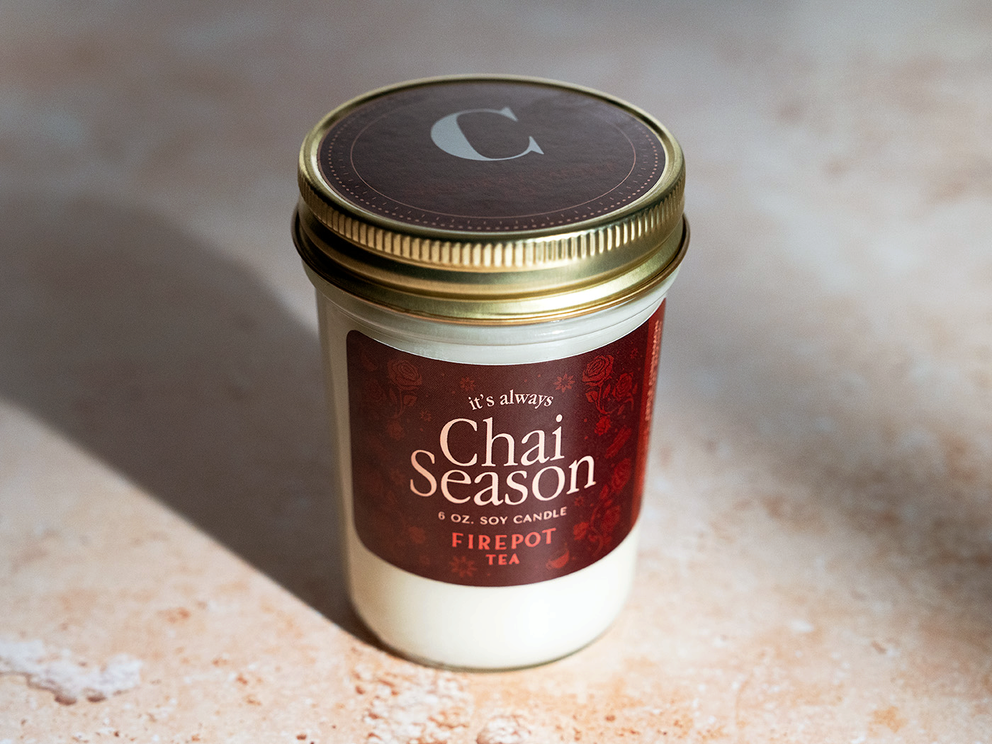 image of 6oz soy chai scented candle 